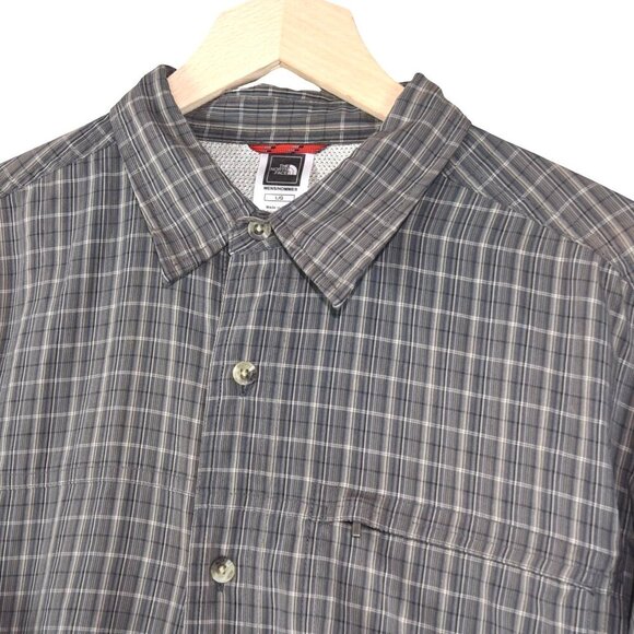 *Flaw* The North Face Men’s Plaid Shirt Size L Brown Gray Gorpcore Trailcore - Picture 6 of 9